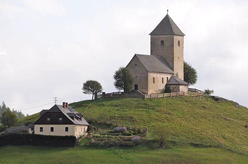 Subsidiary church Saint Oswald at Sommerau, municipality Reichenfels, district Wolfsberg, Carinthia / Austria / EU