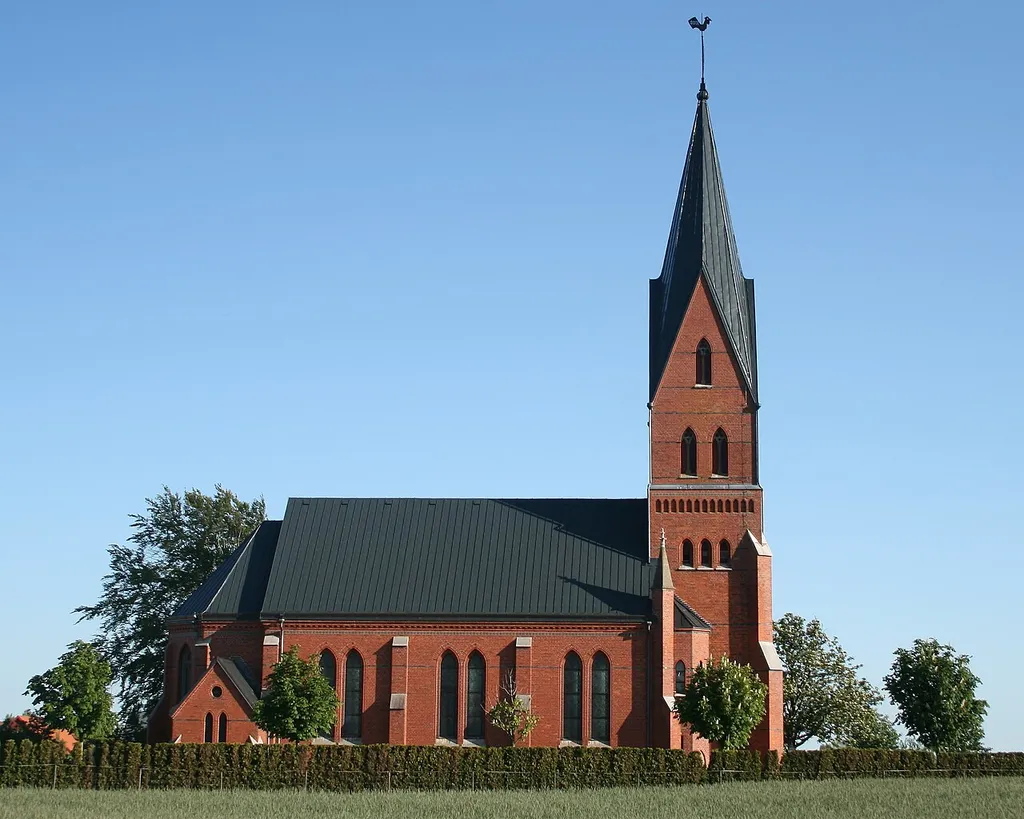 Gessie Church in Gessie village, Vellinge Municipality, Skåne, Sweden.