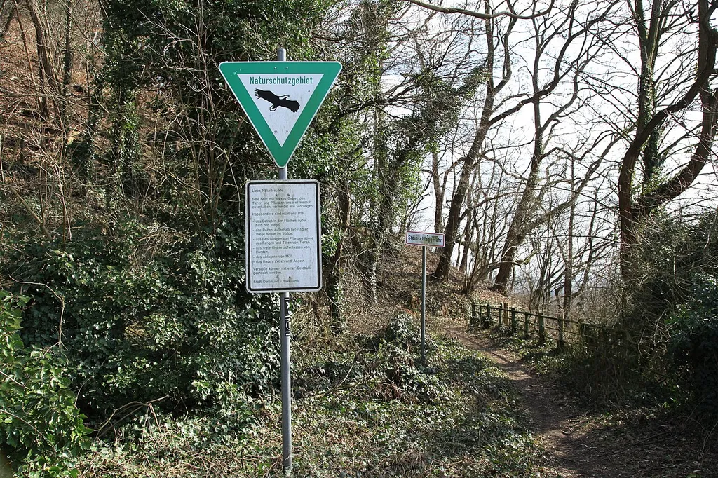 Hengsteystraße in Dortmund-Syburg, Naturschutzgebiet Naturschutzgebiet Hohensyburg - Klusenberg