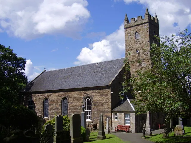 Tranent Parish Church. Built in 1800 to replace a much earlier church. Contains the graves of Colonel Gardiner, killed at the Battle of Prestonpans and the wealthy Cadell family.