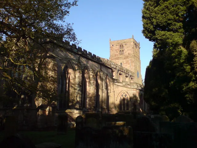 St Mary and All Saints Church, Checkley The tower of the church is supposed to date from 1120 AD.