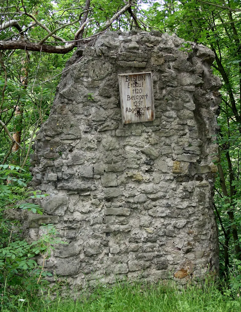 Wall remains of Castle Bilstein in Eschwege, Hesse, Germany