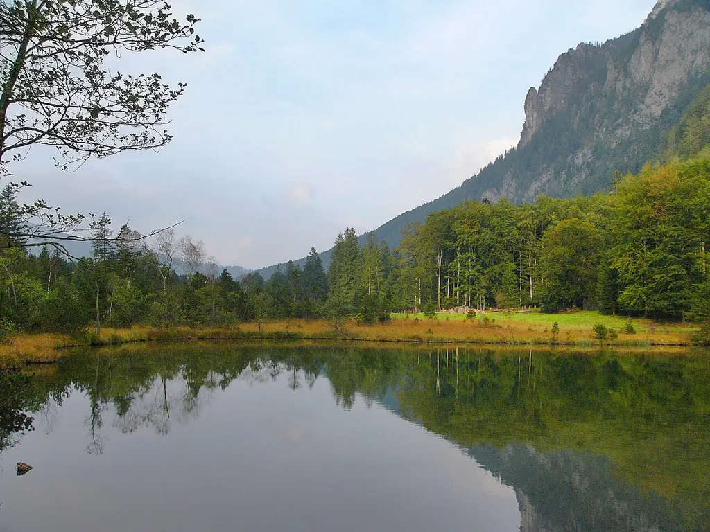 Lake Falkensee near Inzell in Bavaria, Germany.