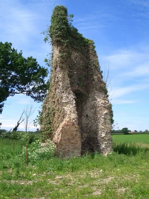 Ruins of St Peter's, Stanninghall As it looked after partial removal of the ivy in June 2008