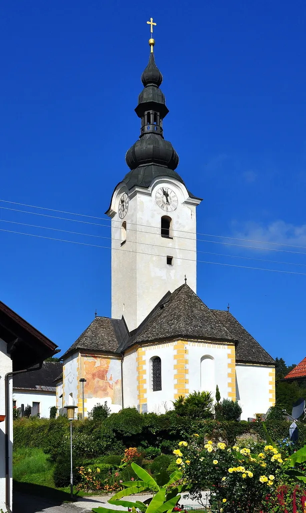 Parish church Holy John the Baptist at Tultschnig, Krumpendorf, district Klagenfurt Land, Carinthia / Austria / EU