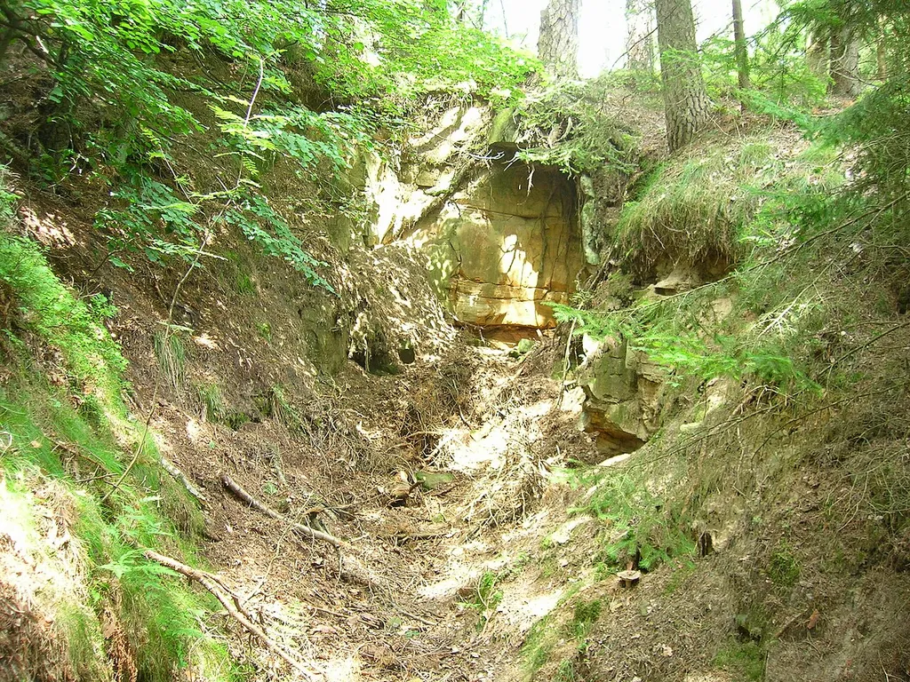 Burgstall Kandelberg - Ansicht des unfertigen Grabens