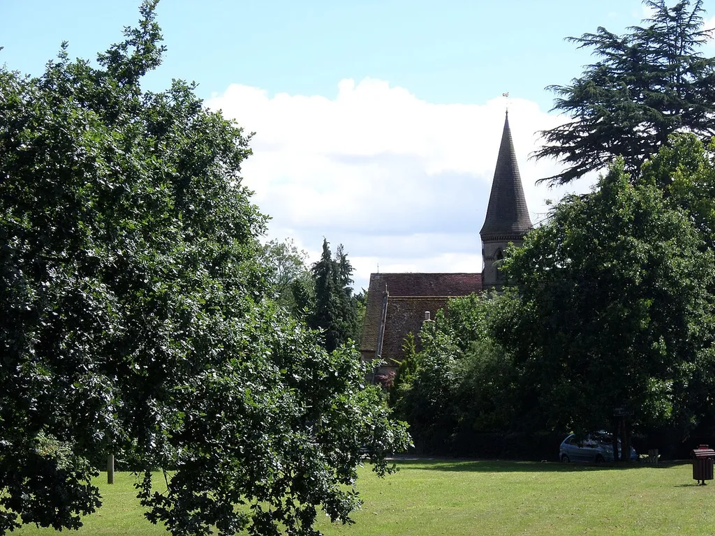 All Saints' Church, Croxley Green, Hertfordshire, from the Green
