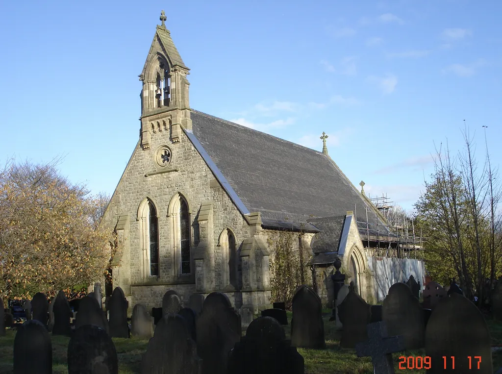 St Michael's parish church, Great Lever, Bolton, Greater Manchester, seen from the southwest