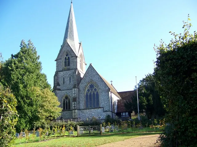 The Church of St Mary the Virgin, Alderbury St Mary's is a 19th century church with a tall four gabled tower and spire.