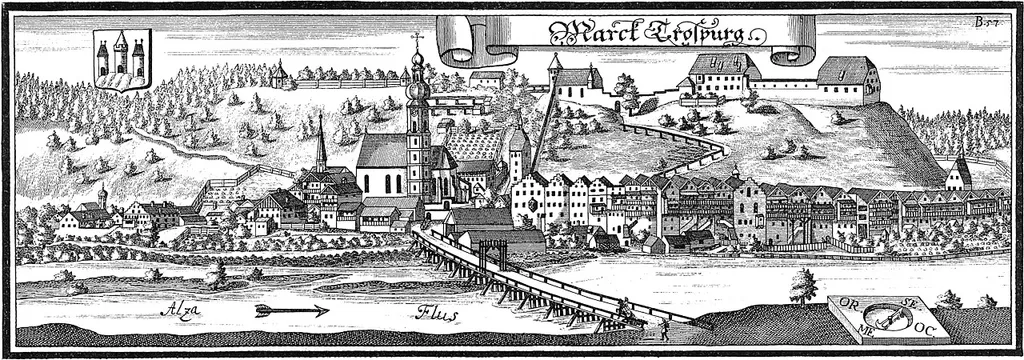 Kupferstich Trostberg, Markt
