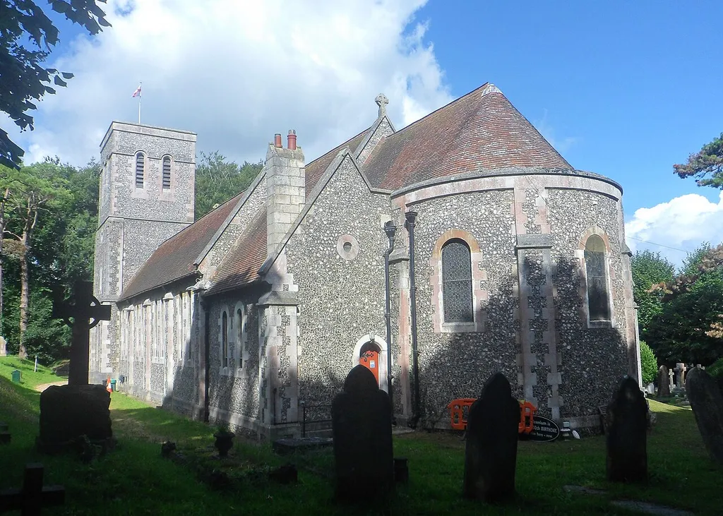 Christ Church, London Road, Widley, City of Portsmouth, England. Widley is mostly in the borough of Havant, but the church lies within the boundaries of the City of Portsmouth. The parish is known as Christ Church, Portsdown.