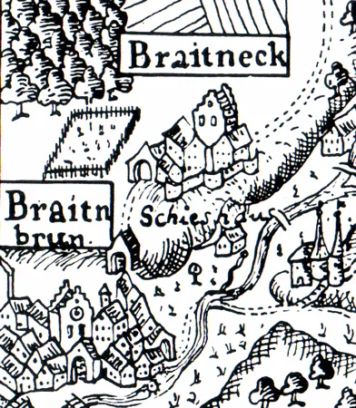Historische Karte von Breitenbrunn und Breitenegg