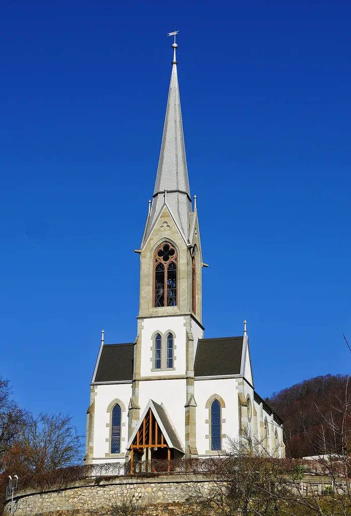 Frontansicht der reformierten Kirche Gebenstorf AG