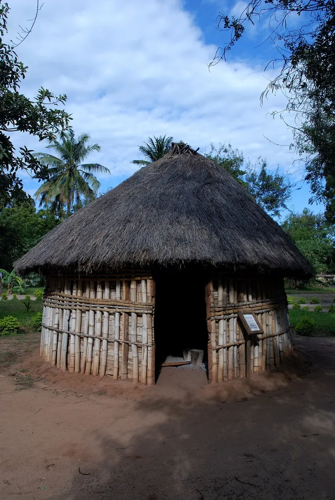 Reconstruction of a traditional Tanzanian hut in the Village Museum (Kijiji cha Makumbusho) of Dar es Salaam, Tanzania