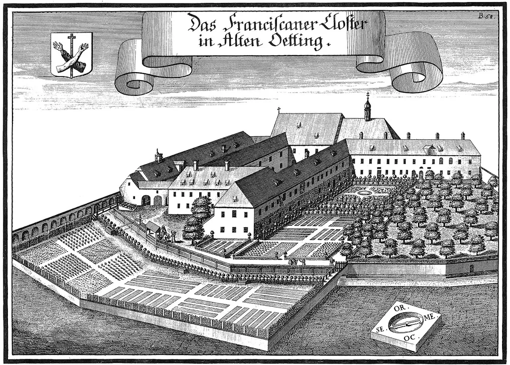 Kupferstich Altötting, Franziskanerkloster