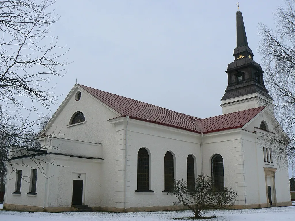 Skärkind Church. Building of Church of Sweden in Skärkind parish, Östergötland. View from southeast.