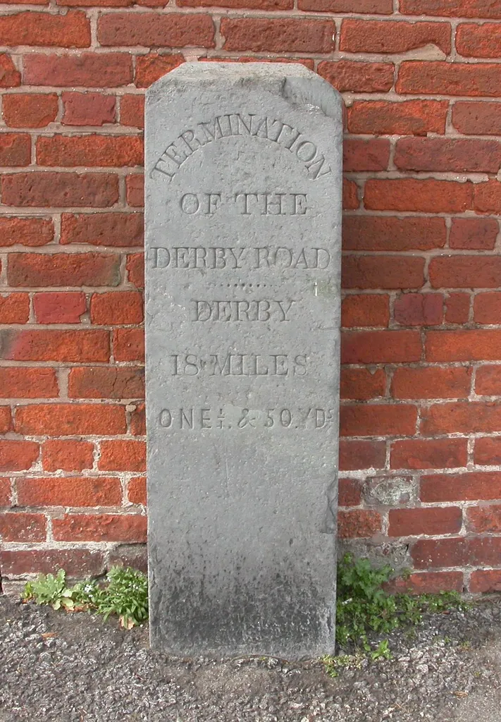 Photograph of a marker stone in Uttoxeter, Staffordshire, England
