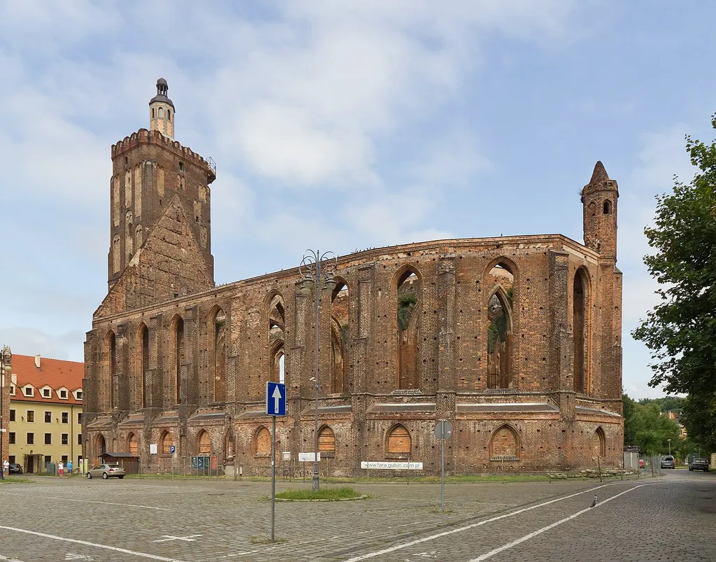 City church ruins in Gubin, Lubusz Voivodeship, Poland