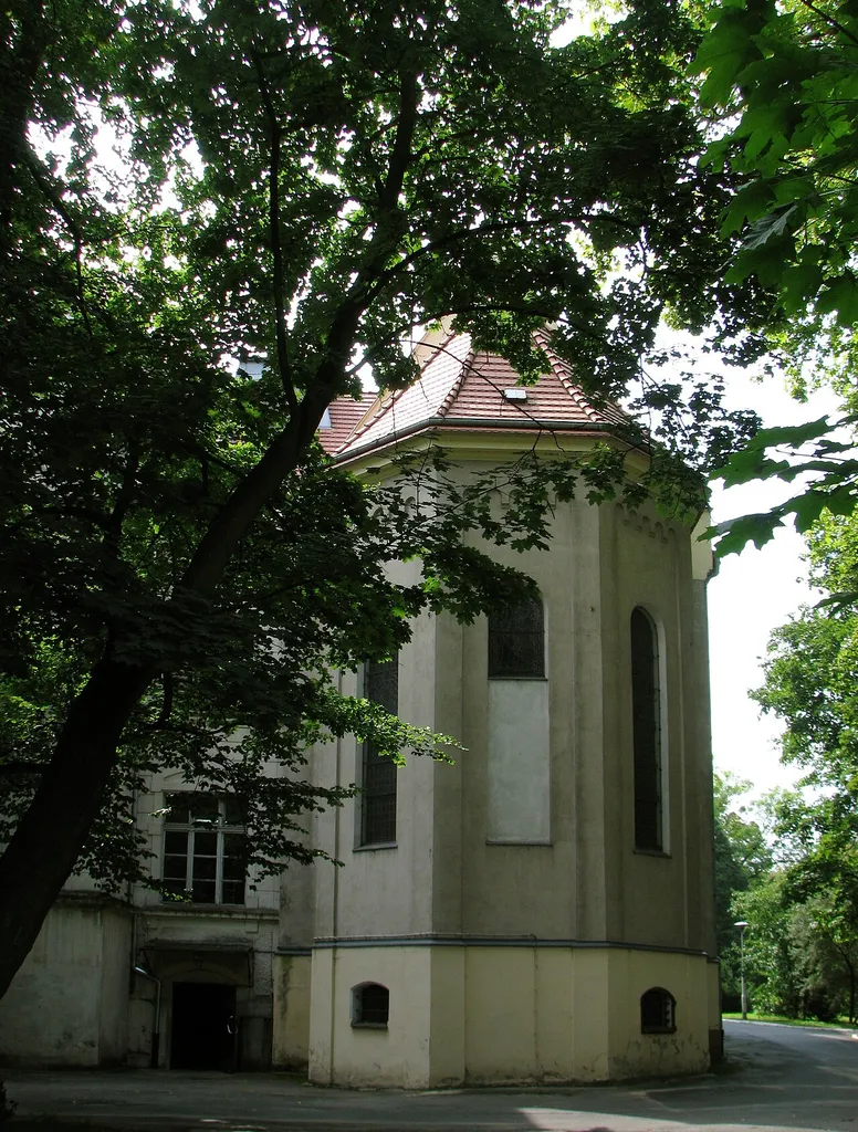 Holy Family church of Brothers Hospitallers in the hospital and monastery complex at Poświęcka Street 8, Wrocław, Poland. Cultural heritage.