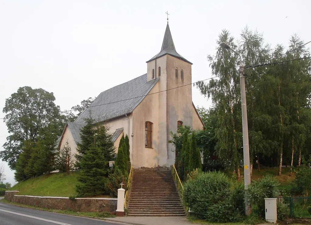 Charbrowo-village in Gmina Wicko, Poland. St. Joseph church