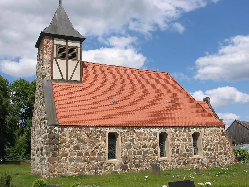 Church Gömnigk, built probably in 14th century. The village Gömnigk is an incorporated part of the town Brück in Brandenburg, Germany.