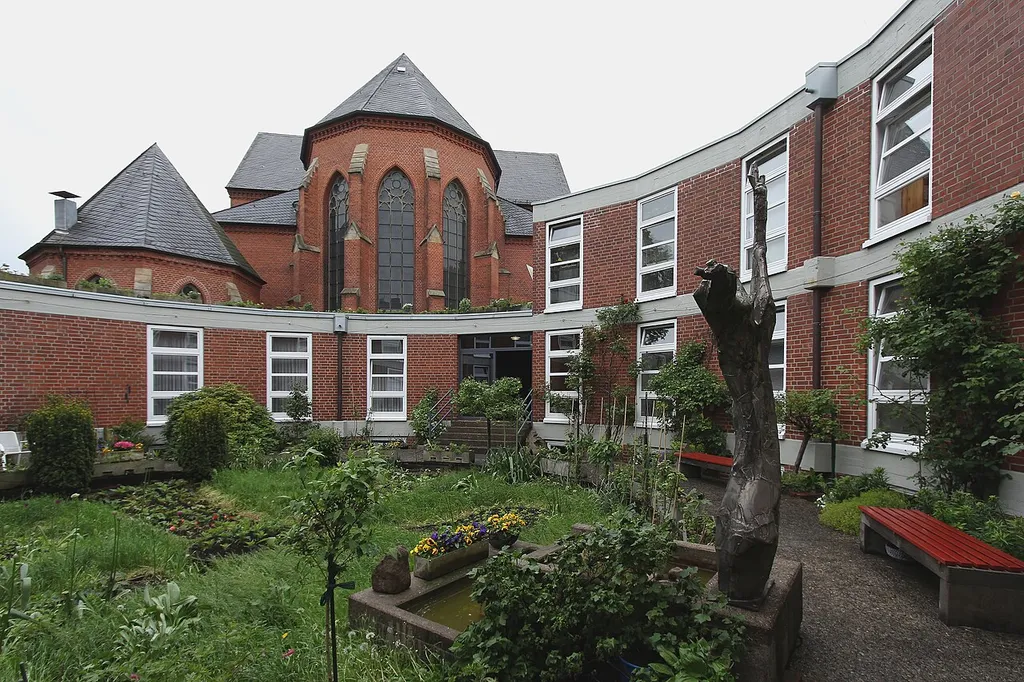 Central yard of the monastery St. Johannis in Hamburg-Barmbek