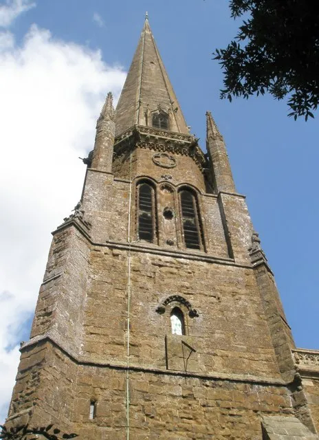 14th-century tower and spire of the Church of England parish church of Our Lady, Bloxham, Oxfordshire