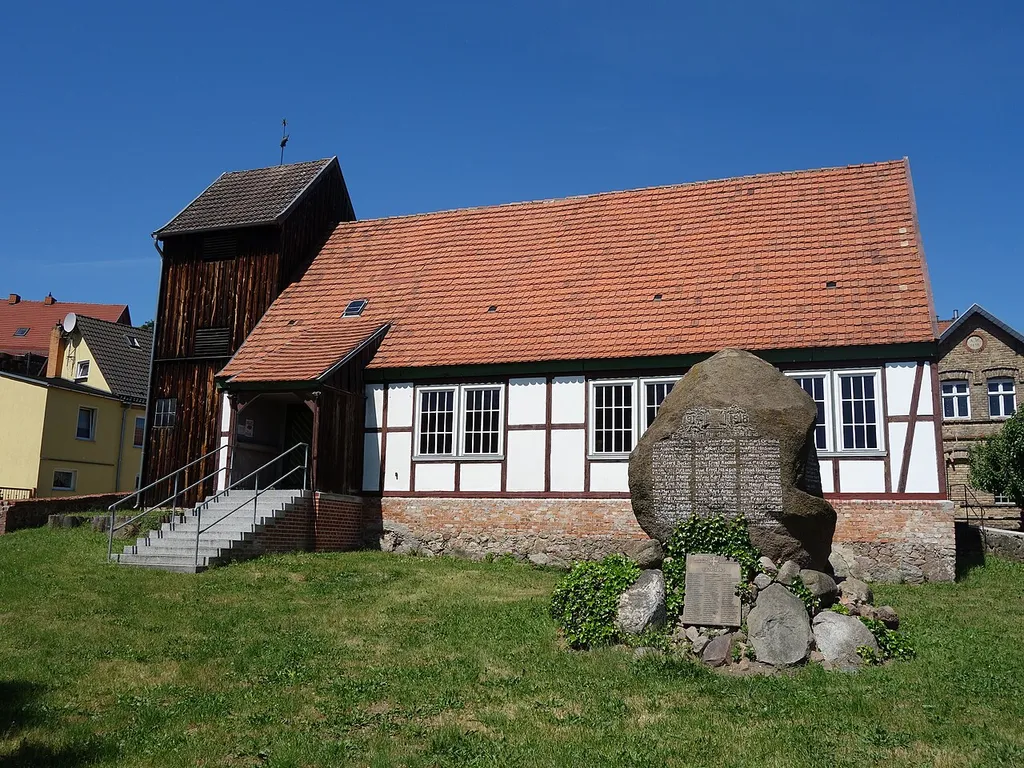 South-south-eastern view of the church in Liepe , Liepe municipality , Barnim district, Brandenburg state, Germany.