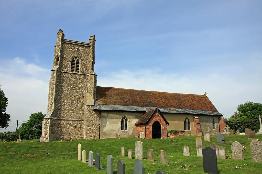 Parish church of St Mary Magdalene, Friston, Suffolk, seen from the south