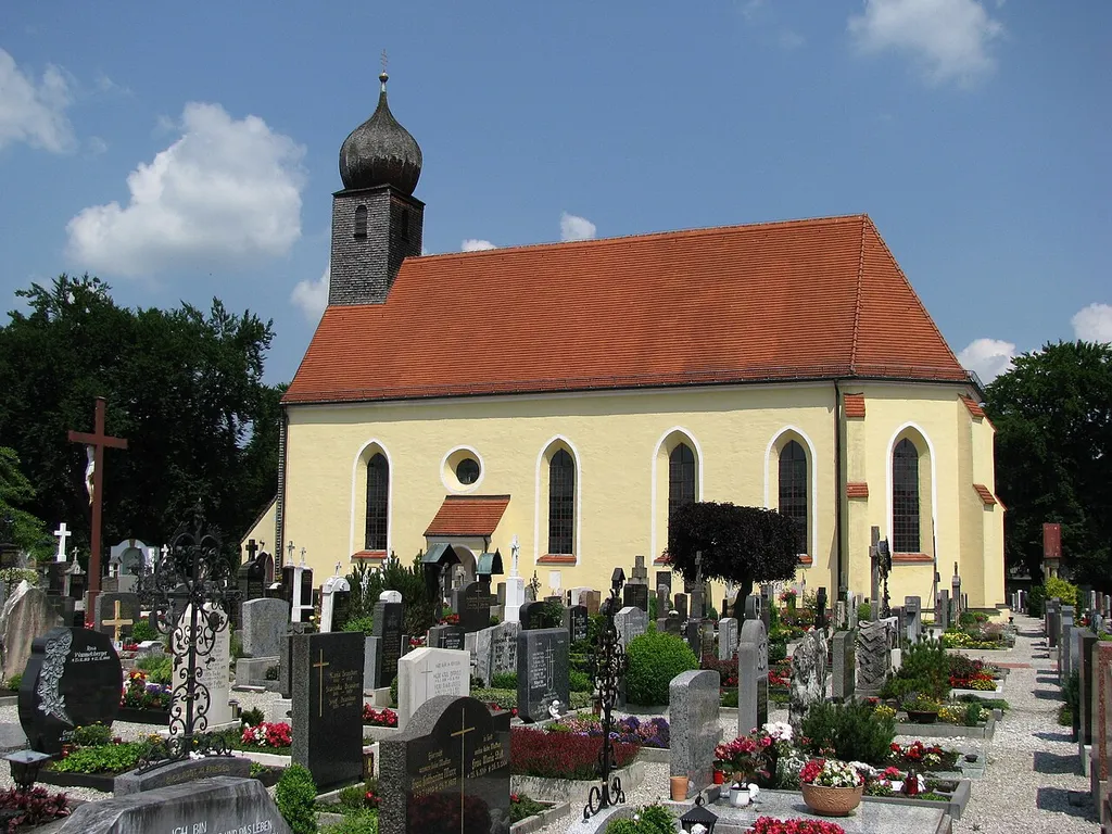 Kirche St. Nantwein, heute die Friedhofskirche der Pfarrei Wolfratshausen