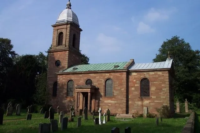 St Mary's parish church, Patshull, Staffordshire, seen from the south