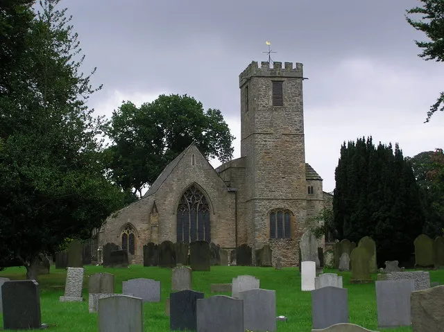 St Agatha's parish church, Gilling West, North Yorkshire, seen from the west showing the 11th-century tower
