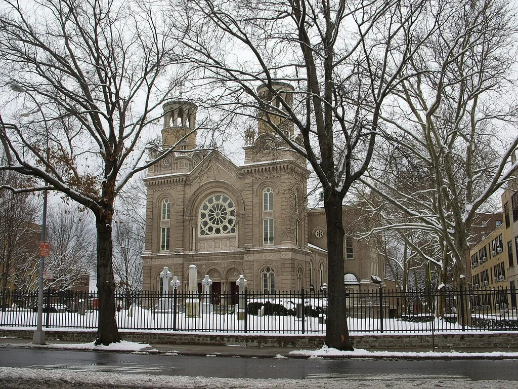 View of St. Raymond's Church from East Tremont Avenue