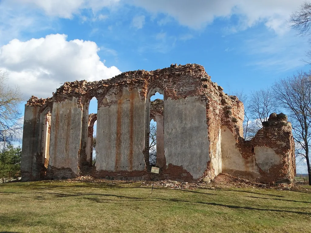 Ruins of the Evangelical Reformed Church in Deltuva, Ukmergė district, Lithuania