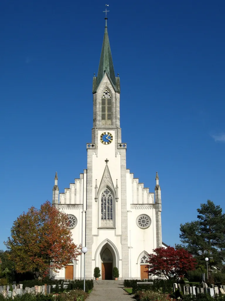 Front view of St George's parish church in Bünzen