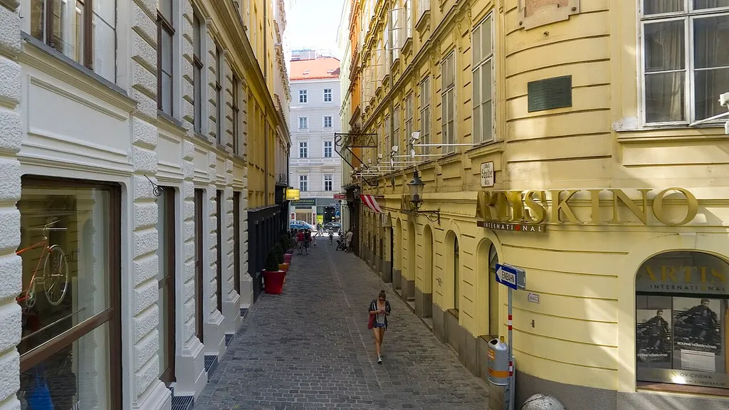 Schultergasse in Wien 1 bei Nr. 6 Richtung Südosten