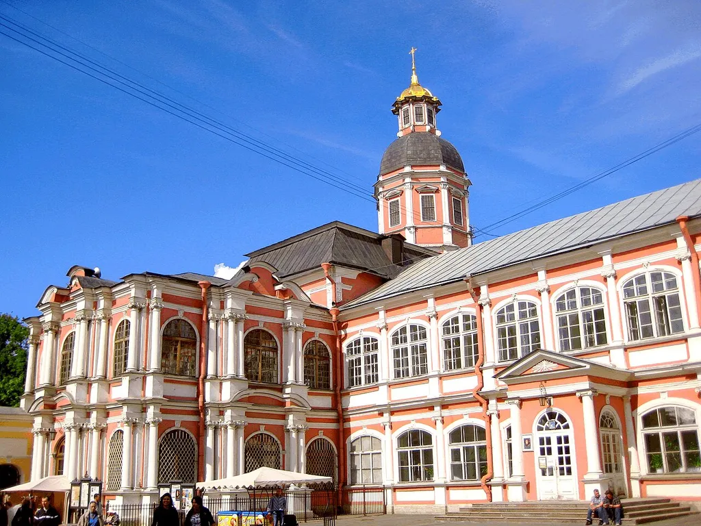 The Holy Dukhov Corps (arch. Trezini D., Schwertfeger T.), 1717-1722, 1820: Alexander Nevsky Lavra, Embankment Monasteries, 1-B. Central district, St. Petersburg.