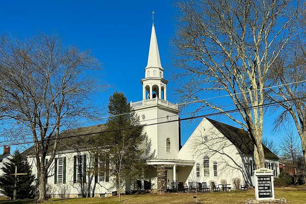 The Stanton Reformed Church in Stanton, New Jersey. Non-contributing property #29 of the Stanton Historic Rural District.