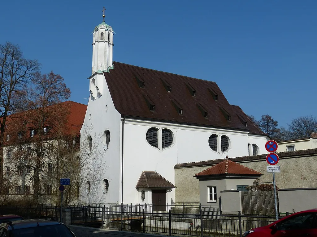 Augsburg, Bei Sankt Ursula 5, Klosterkirche. This is a photograph of an architectural monument.It is on the list of cultural monuments of Bayern, no. D-7-61-000-167.
