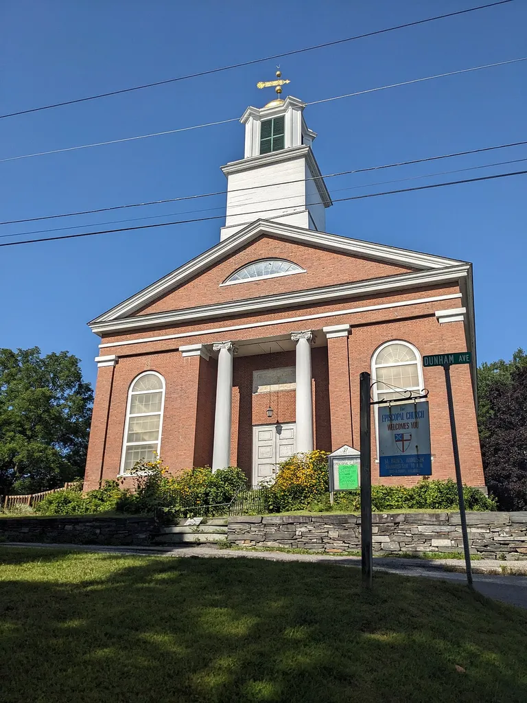 Saint Paul's Episcopal Church at 27 State Street in downtown Windsor, Vermont.