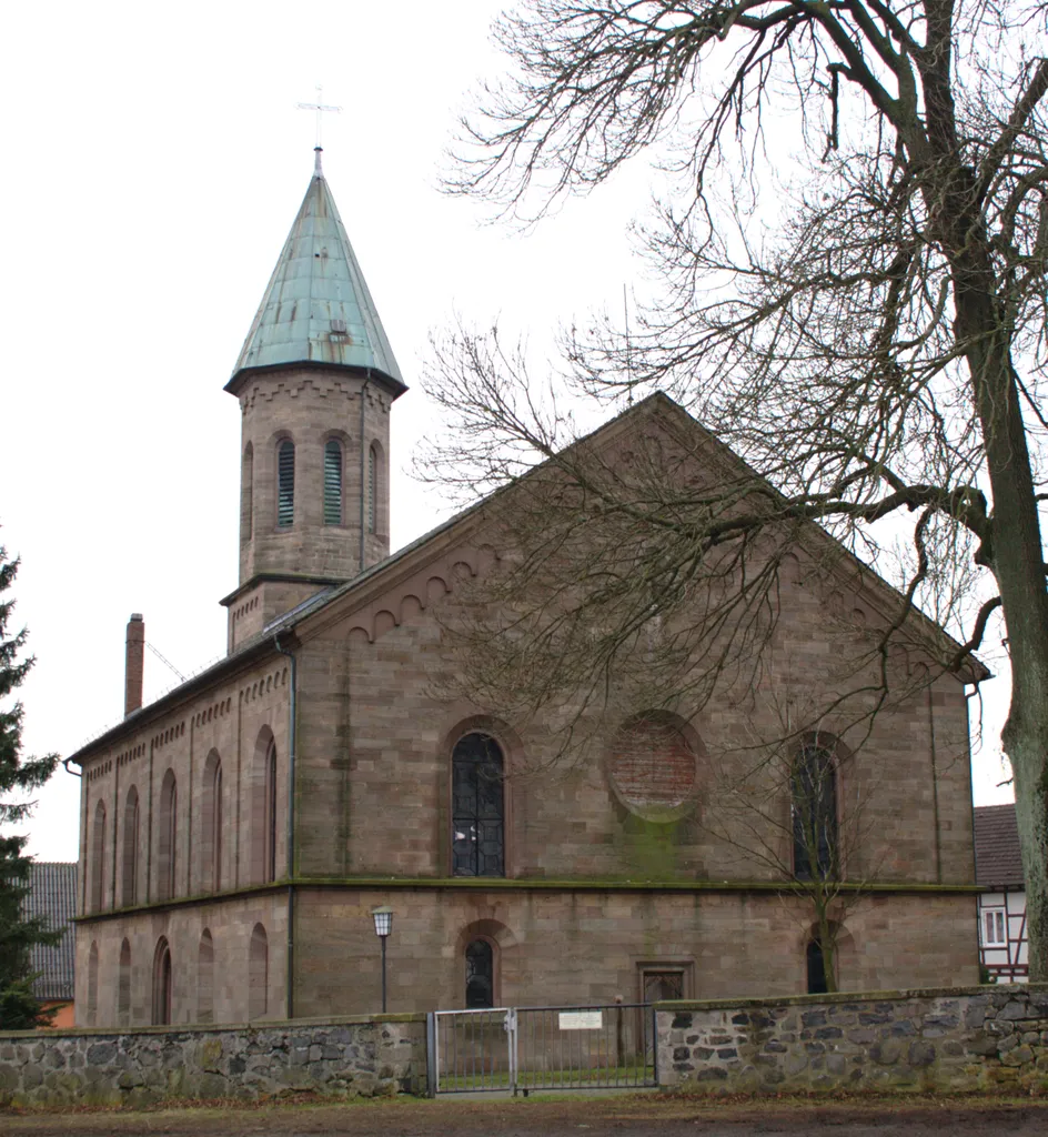 Protestant Church in Engelrod, Lautertal, Hesse, Germany.