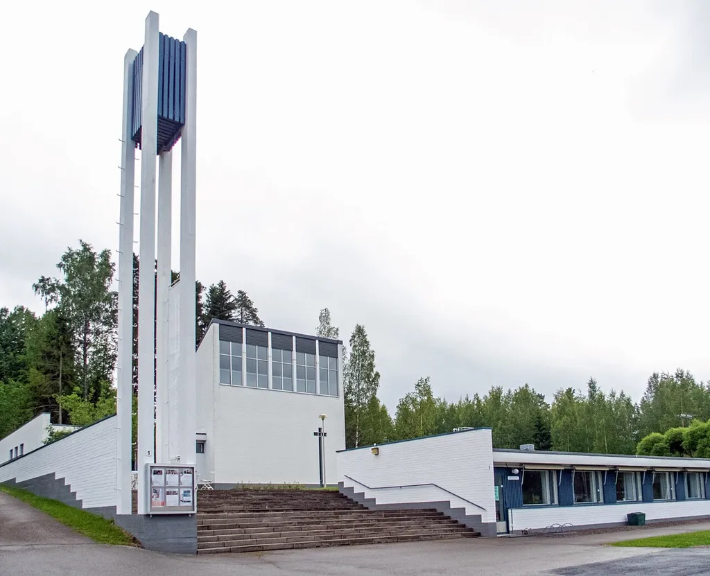 Former church renovated into a cultural centre in the village Vuohijärvi, Kouvola, Finland.