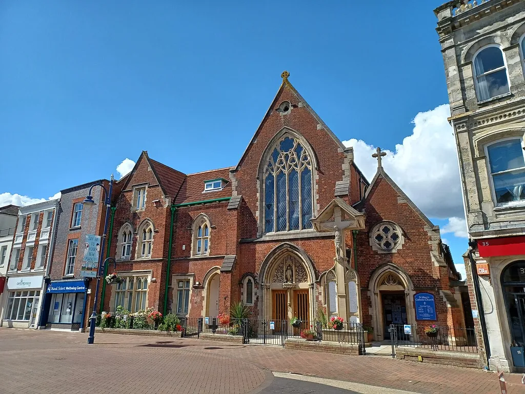 St. Mary's Roman Catholic Church, 32 High Street, Gosport, Hampshire. Mid-19th century, Grade II listed.