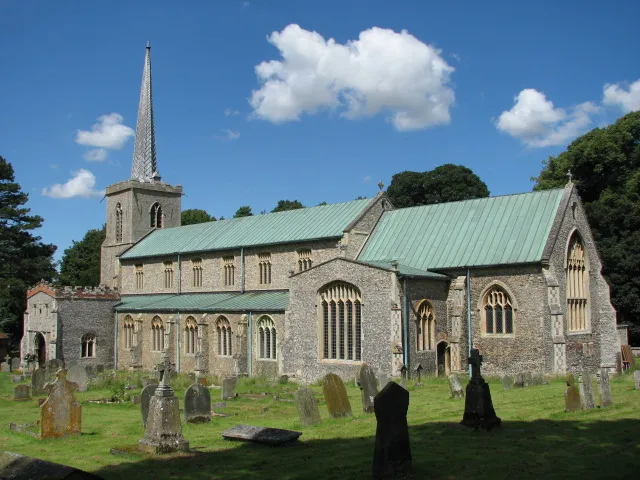 Parish church of St Mary and All Saints, Little Walsingham, Norfolk, seen from the south