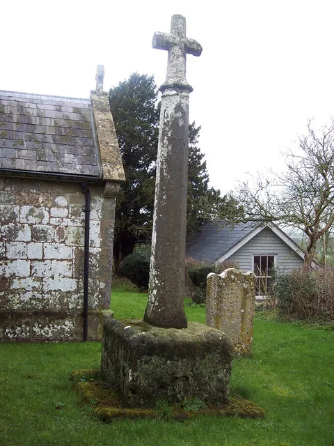 Stone cross in St Catherine's parish churchyard, Sedgehill, Wiltshire