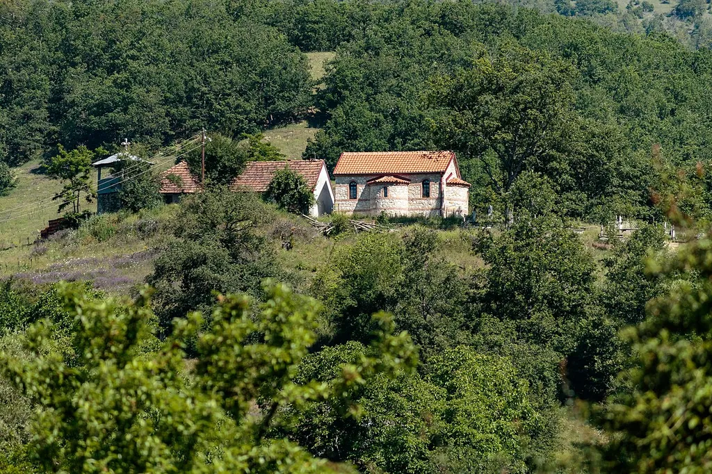 View of the St. Nicholas Church in the village Kočište