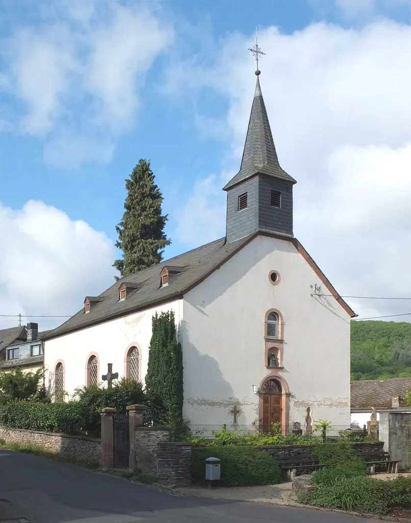 Filialkirche Vierzehn Nothelfer, 1848, in Trier-Eitelsbach (Ansicht Ost)