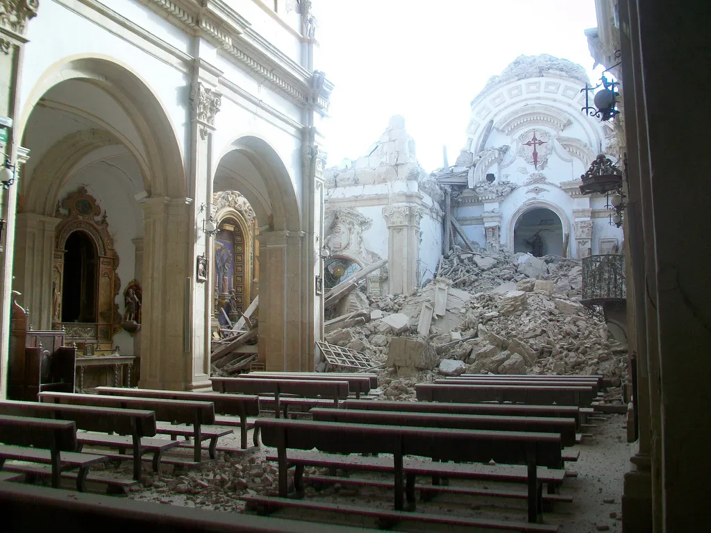 St. James church in Lorca, destroyed by the 2011 earthquake.
