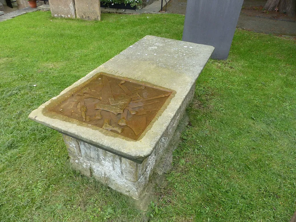 Grade II listed tomb at Ault Hucknall: listed as "Chest tomb 10 metres south west of Church of St John The Baptist" .mw-parser-output .messagebox{margin:4px 0;width:auto;border-collapse:collapse;border:2px solid var(--border-color-progressive,#6485d1);background-color:var(--background-color-neutral-subtle,#fbfcff);color:var(--color-base,#202122);box-sizing:border-box;border-inline-start-width:8px}.mw-parser-output .messagebox.mbox-small{font-size:88%;line-height:1.25em}.mw-parser-output .mbox-warning,.mw-parser-output .mbox-speedy{border:2px solid var(--border-color-error,#b22222);background:var(--background-color-error-subtle,#ffdbdb);border-inline-start-width:8px}.mw-parser-output .mbox-serious,.mw-parser-output .mbox-delete,.mw-parser-output .mbox-stop{border:2px solid var(--border-color-error,#b22222);border-inline-start-width:8px}.mw-parser-output .mbox-issue,.mw-parser-output .mbox-content{border:2px solid #f28500;background:var(--background-color-warning-subtle,#ffe);border-inline-start-width:8px}.mw-parser-output .mbox-query,.mw-parser-output .mbox-style{border:2px solid #f4c430;background:var(--background-color-warning-subtle,#ffe);border-inline-start-width:8px}.mw-parser-output .mbox-shit{border:2px solid #960;border-inline-start-width:8px}.mw-parser-output .mbox-license{border:2px solid #88a;border-inline-start-width:initial}.mw-parser-output .mbox-legal{border:2px solid var(--border-color-notice,#666);background:var(--background-color-base,#fff);border-inline-start-width:8px}.mw-parser-output .mbox-honor{border:2px solid #ca3;background:var(--background-color-warning-subtle,#fcf4db);border-inline-start-width:8px}.mw-parser-output .mbox-growth{border:2px solid #8d4;background:var(--background-color-success-subtle,#d5fdf4);border-inline-start-width:8px}.mw-parser-output .mbox-move{border:2px solid #93c;border-inline-start-width:8px}.mw-parser-output .mbox-protection,.mw-parser-output .mbox-message{border:2px solid var(--border-color-base,#aaa);border-inlin