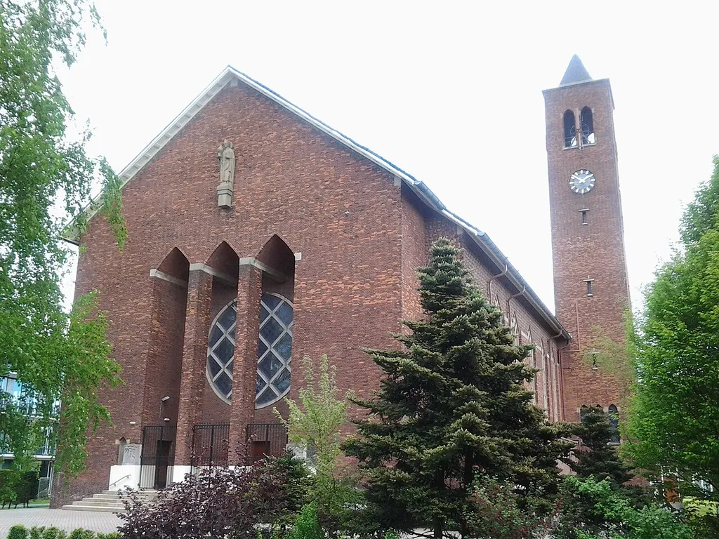 St Augustinuskerk, catholic church in Amsterdam, seen from the corner of Amstelveenseweg and Kalfjeslaan